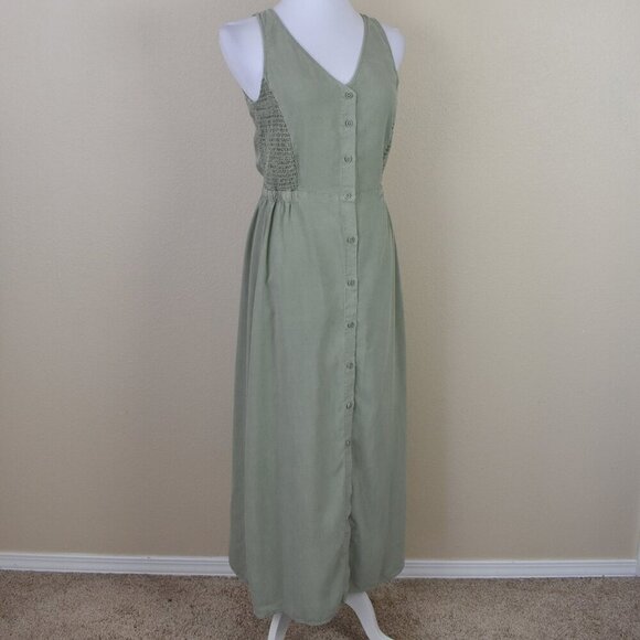 Cloth & Stone MATCHA Button Front Midi Maxi Dress - XS - Picture 7 of 9